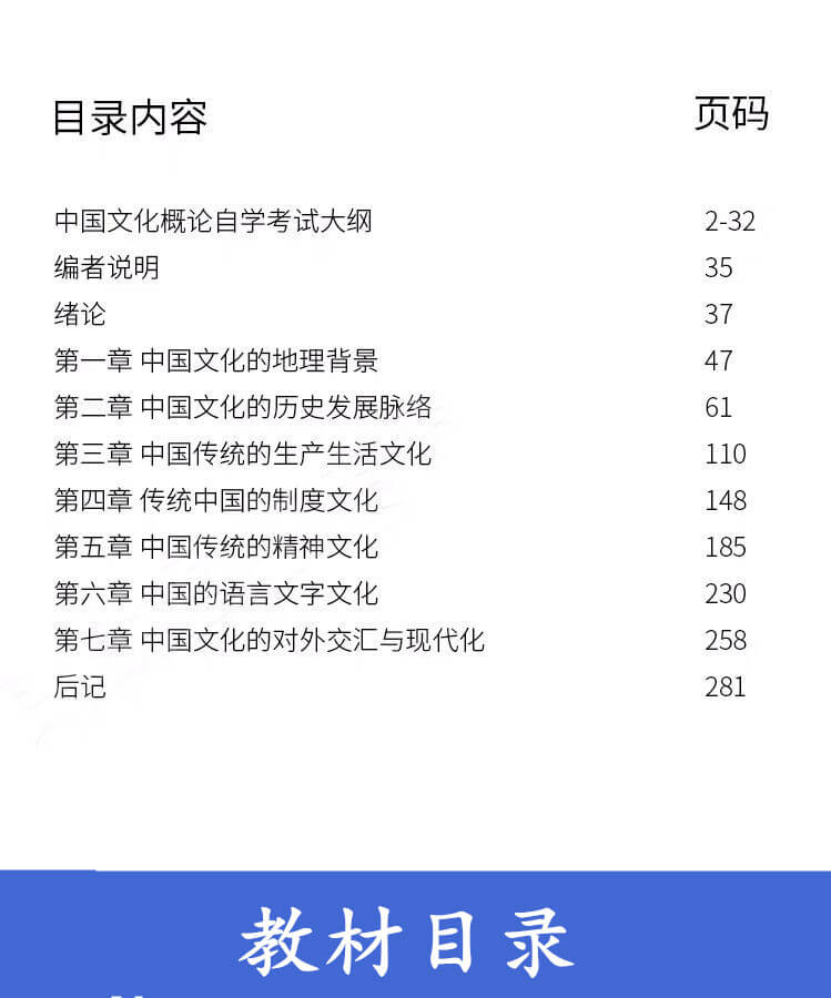 中國文化概論00321教材目錄